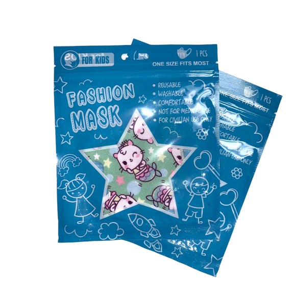 🆕 NWT Child cat Mermaid Mercat Stretch Kids Girl  Face Mask - Covid Safety - Picture 1 of 5
